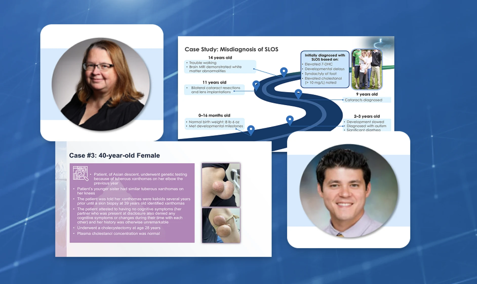 A collection of case study and patient journey images of people with CTX